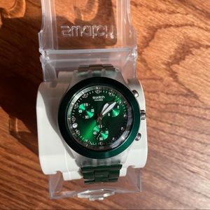 New! Swatch Irony Diaphane Chrono Full Blooded Green Watch SVCK4043AG